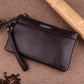 Large Capacity Casual Clutch Wallet with Zipper Closure - Black