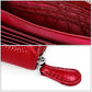 Stylish Rfid Clutch with Zipper - Lychee Texture - Red Wine
