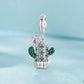 925 Sterling Silver Diy Desert Cactus Potted Pendant