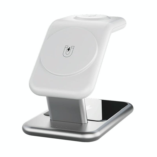 15W 3 In 1 Magnetic Wireless Charger - White