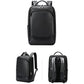 Large Business Laptop Backpack In First-Layer Cowhide - Black