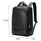 Large Business Laptop Backpack In First-Layer Cowhide - Black