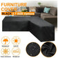 215X215X87Cm Black Outdoor Corner Sofa Table Cover For Garden Furniture