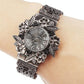 Flower Embossed Retro Bracelet Watch - Women Quartz