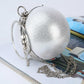 Chic Round Ball Clutch for Evening Events - Silver