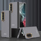For Samsung Galaxy Z Fold4 5G Electroplating Lens Frame Case - Ultra Thin - Grey