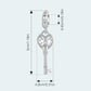 925 Sterling Silver Platinum Plated Heart Key Beaded Pendant