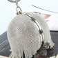 Crystal Tassel Clutch For Weddings And Parties - Black Crystal Bag