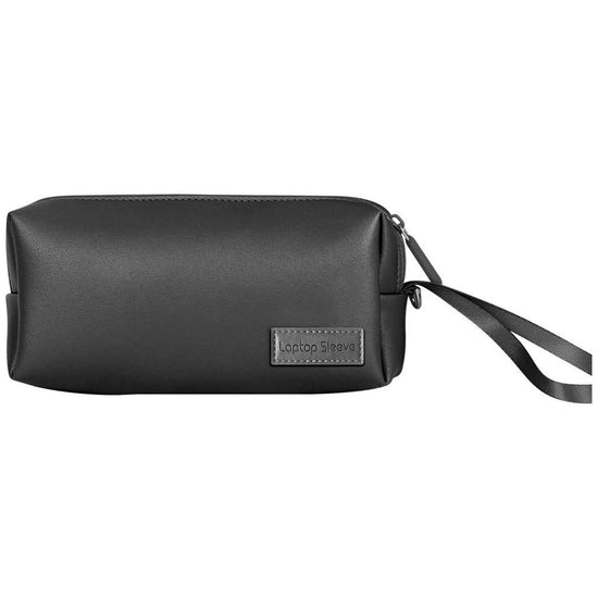 Waterproof Laptop Accessory Bag - Pu Leather - Black