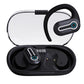 Wireless Stereo Earphones with Charging Case - Hanging Ear Design - Black