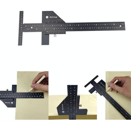 Multifunctional Aluminum Alloy Marking Ruler - T Type