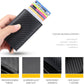 Rfid-protected Plaid Leather Wallet with Automatic Card Ejector - Red