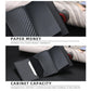 Rfid-protected Plaid Leather Wallet with Automatic Card Ejector - Red