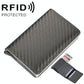 Rfid-protected Plaid Leather Wallet with Automatic Card Ejector - Red