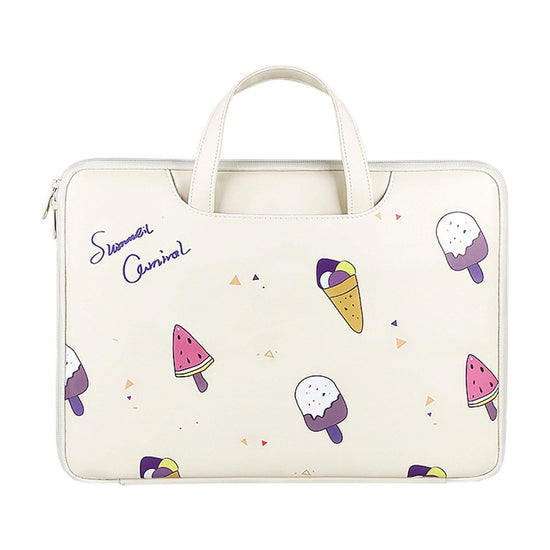 13.3 Inch Lightweight Printed Laptop Bag In Pu Material - Ice Cream