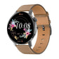 Smart Leather Watch With Colour Screen - Black