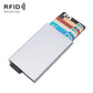 Automatic Eject Rfid Blocking Aluminum Card Wallet - Red