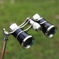 Chrome Double Cylinder Telescope with Handle - 3 x 25 Lady - Wine Red