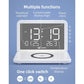 Foldable Desk Calendar Clock With Wireless Charger & Alarm - Black