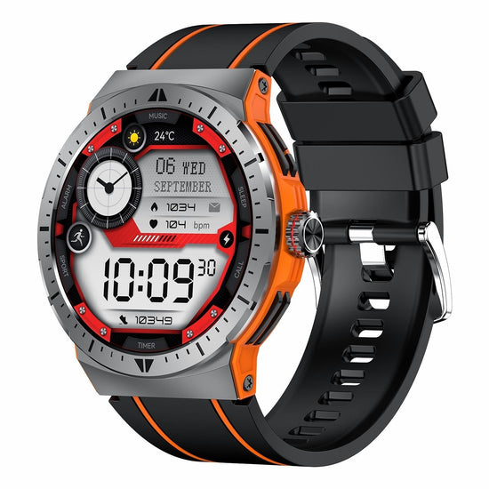 1.43 Inch Bt5.3 Ip68 Sport Smart Watch Support Bluetooth Call / Message Notification / Heart Rate / Blood Pressure Health Monitor - Orange