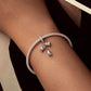925 Sterling Silver Platinum Plated Lily Of The Valley Bracelet Pendant