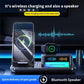 5 In 1 Magnetic Wireless Charger Stand With Clock & Speaker - Black