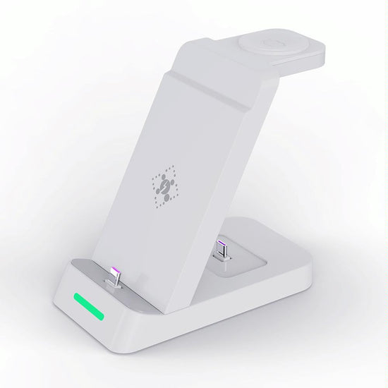 18W 3 In 1 Vertical Charging Stand For Samsung Watch And Galaxy Buds - White