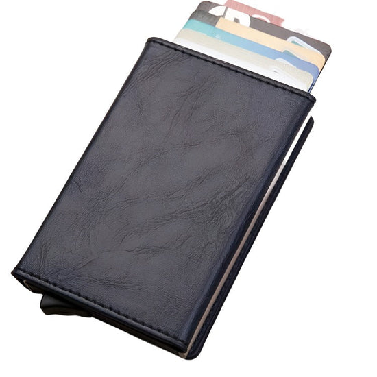 Aluminum Rfid Card Holder with Automatic Pop-up Function - Black