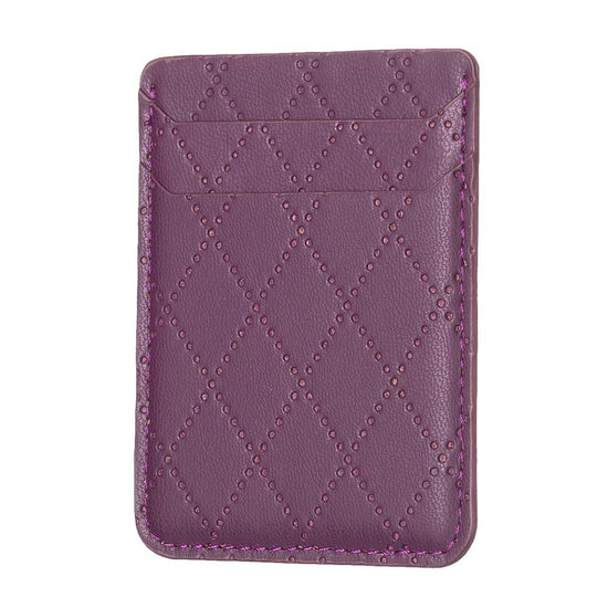 Diamond Lattice Card Bag Sticker For Mobile Phones - Dark Purple