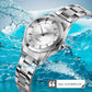 Waterproof Quartz Women Watch With Rhinestone Steel Strap - Delicate And Creative