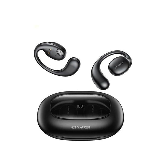 Black T80 Sport Tws Bluetooth Earbuds With Air Conduction