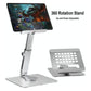 Portable Telescopic Desktop Phone Stand - Foldable & Rotating - Silver