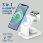 3 In 1 Magnetic Wireless Charger For Iphone Iwatch Airpods - White