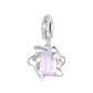 925 Sterling Silver Platinum Plated 3D Lotus Pendant