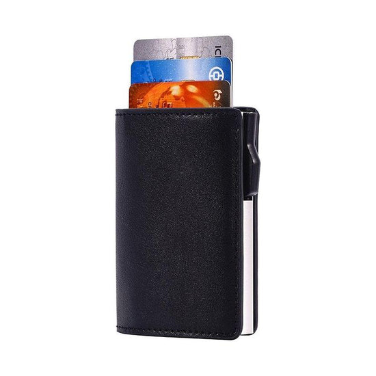Crazy Horse Rfid Blocking Card Holder - Pu Leather