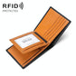 Leather Rfid Blocking Tri-fold Wallet - Brown