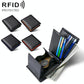 Leather Rfid Blocking Tri-fold Wallet - Brown