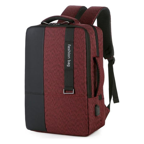 Large-Capacity Laptop Backpack With Usb Charging - Ideal For Business Commuters - Red