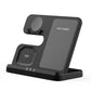 3 In 1 Wireless Charger For Mobile Phone Watch And Earphones Black