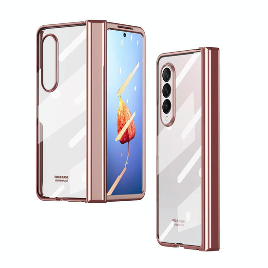 For Samsung Galaxy z Fold4 5G Samsung Galaxy z Fold4 Full Body Electroplating Hinge Case - Integrated Design - Rose Gold