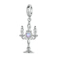 925 Sterling Silver Retro Pattern Candlestick Pendant In
