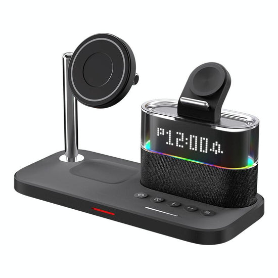 15W Wireless Charger Clock Lamp Multifunctional - Black