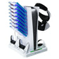 Multifunctional Cooling Base For Ps5 With Vr2 Handle Charging And Disc Storage Stand - White