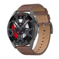Smart Leather Watch With Colour Screen - Black