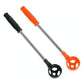 Foldable Golf Ball Picker With Stainless Steel Rod - 8 Sections - Black