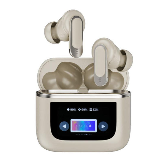 Wireless Anc Bluetooth Earphones with Touch Screen and Active Noise Reduction - Champagne Gold