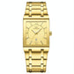 Waterproof Square Men Watch with Calendar - 50m - Full Gold Black Surface