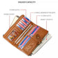 Secure Leather Wallet with Card Slots - Anti-theft - Red