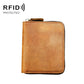 Leather Rfid Zip Wallet - Blocking Compact - Vertical 2
