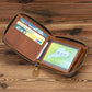 Leather Rfid Zip Wallet - Blocking Compact - Vertical 2